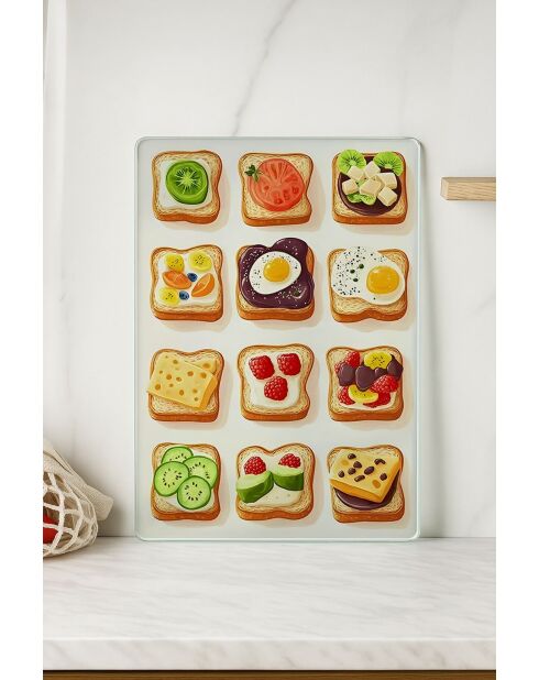 Tabla de cortar multicolor - 20x30 cm