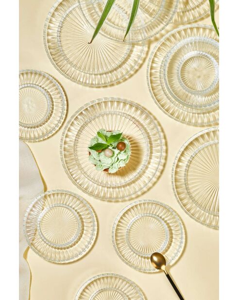 Service à thé transparent - 12 pièces