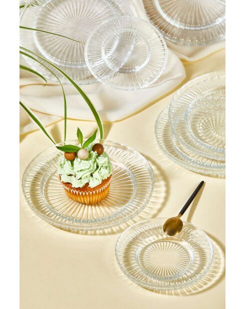 Service à thé transparent - 12 pièces