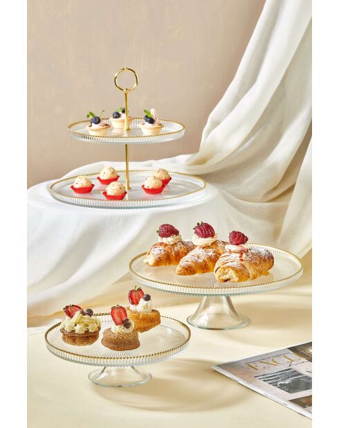 Set di 3 piatti trasparenti per la presentazione degli alimenti