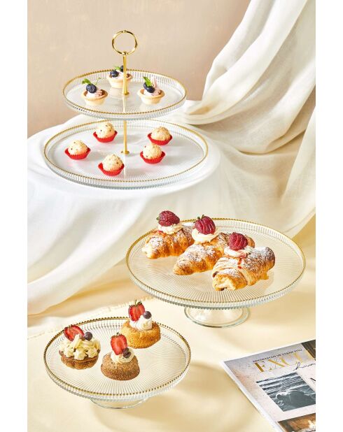 Set di 3 piatti trasparenti per la presentazione degli alimenti