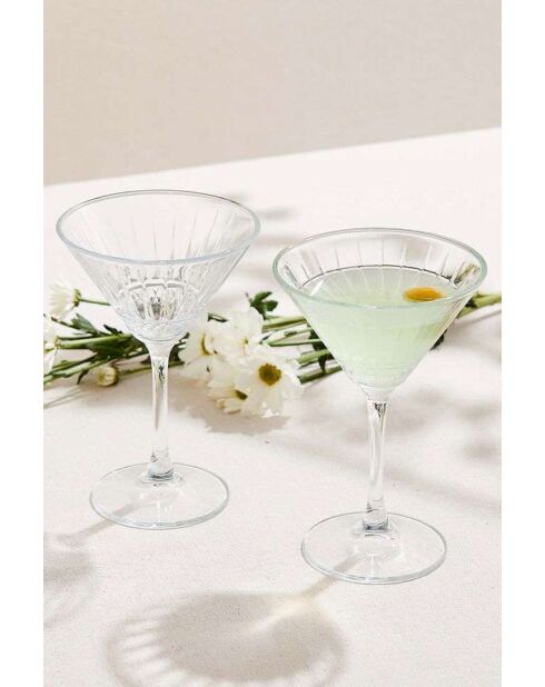 Set di 4 bicchieri da martini trasparenti
