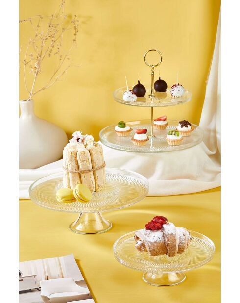 Set di 3 piatti trasparenti per la presentazione degli alimenti