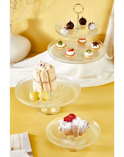 Set di 3 piatti trasparenti per la presentazione degli alimenti