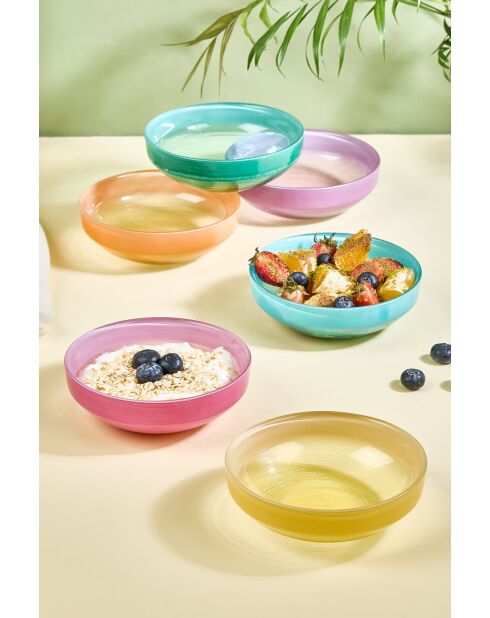 Ensemble de 6 Bols multicolores - D.15 cm