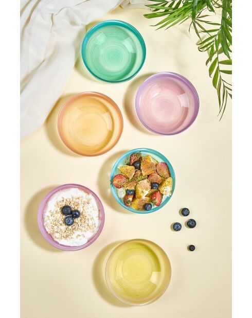 Ensemble de 6 Bols multicolores - D.15 cm