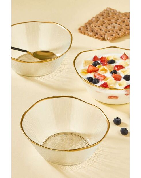 Ensemble de 6 bols transparents - D.15 cm