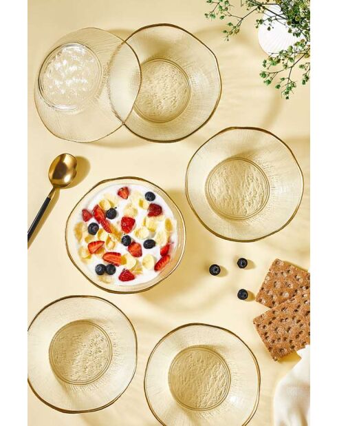 Ensemble de 6 bols transparents - D.15 cm