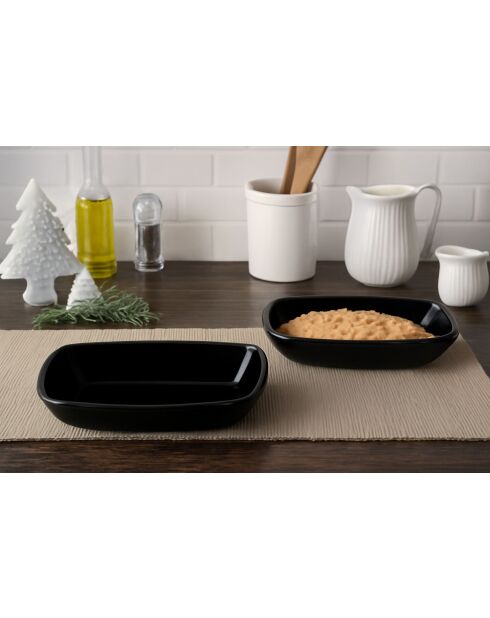 Lots de 2 bols en verre noirs - 120 ml