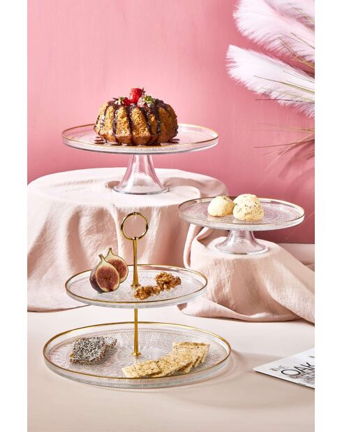 Set di 3 piatti trasparenti per la presentazione degli alimenti