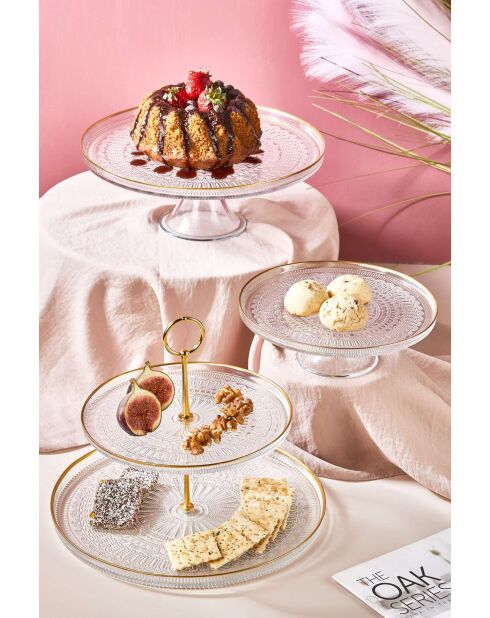 Set di 3 piatti trasparenti per la presentazione degli alimenti