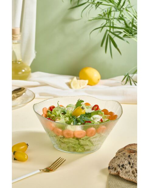 Saladier en verre transparent - D.21 cm