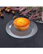 6 piatti in vetro trasparente - D.16 cm