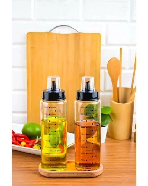 2 transparante oliedispensers - 500 ml