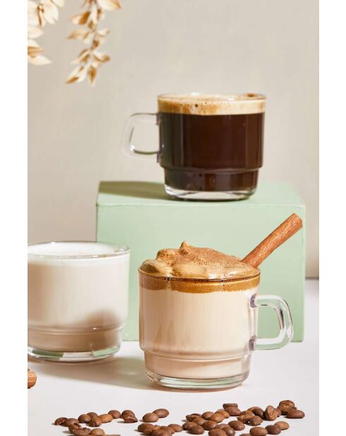 Set di 6 tazze da caffè trasparenti - 210ml