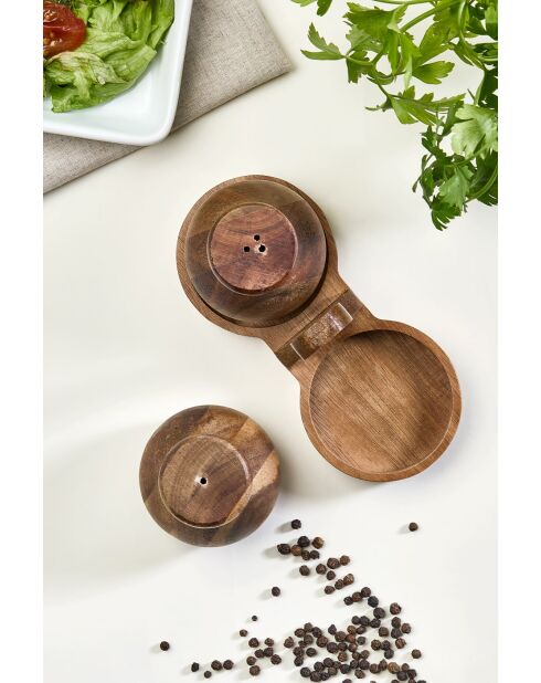 Set saliera e pepiera in legno - 2 pezzi
