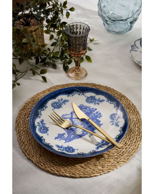 Servizio da tavola bianco/blu - 24 pezzi