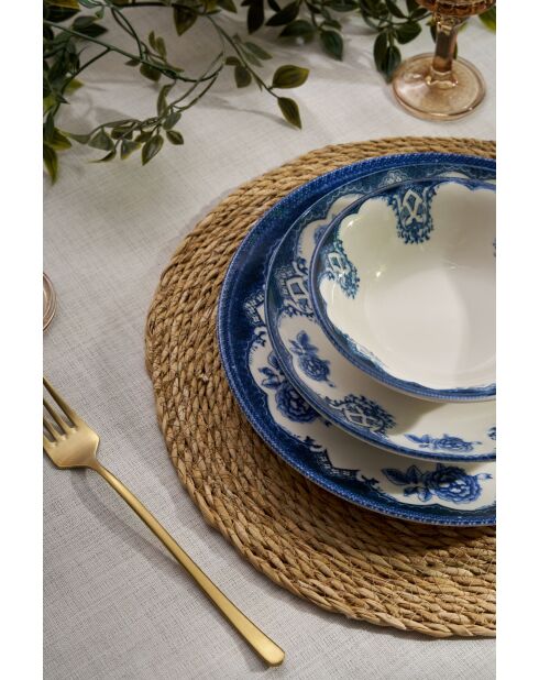 Servizio da tavola bianco/blu - 24 pezzi