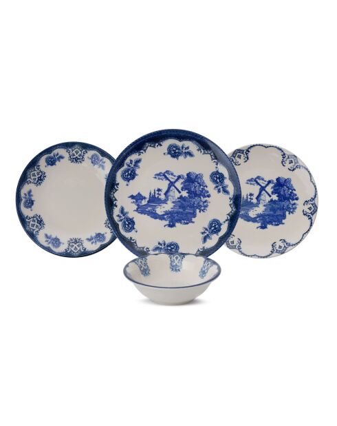 Servizio da tavola bianco/blu - 24 pezzi