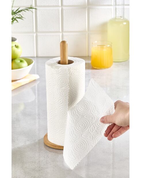 Porte essuie-tout en bois - 11x11x28 cm