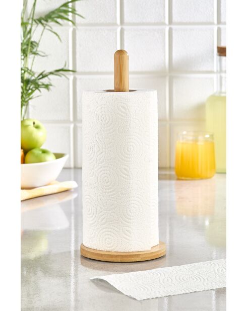 Porte essuie-tout en bois - 11x11x28 cm