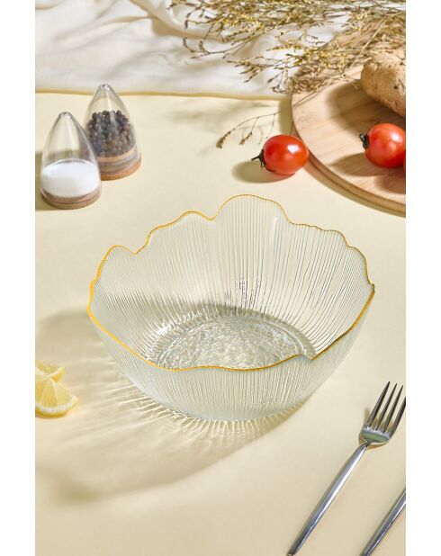 Saladier en verre transparent - D.21 cm