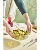 Saladier en verre transparent - D.21 cm