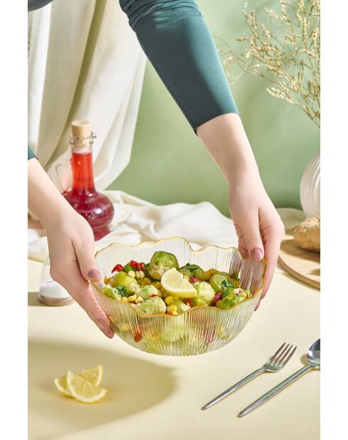 Saladier en verre transparent - D.21 cm