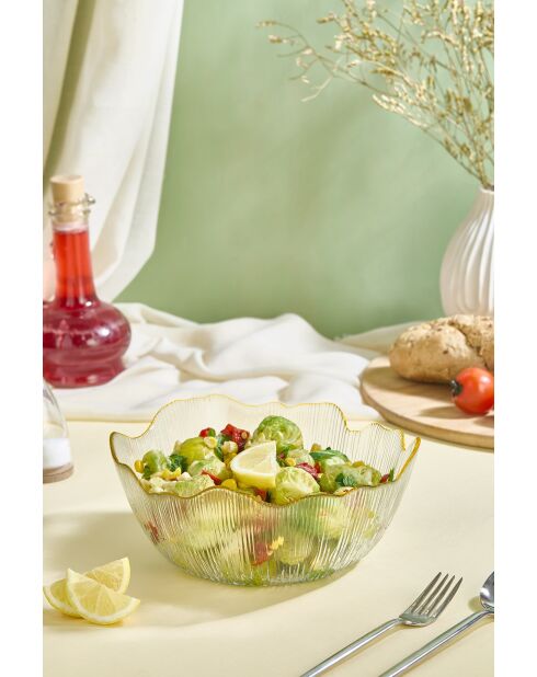 Saladier en verre transparent - D.21 cm