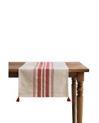Chemin de table blanc/rouge - 50x150 cm