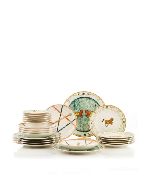 Service de table multicolore - 24 pièces