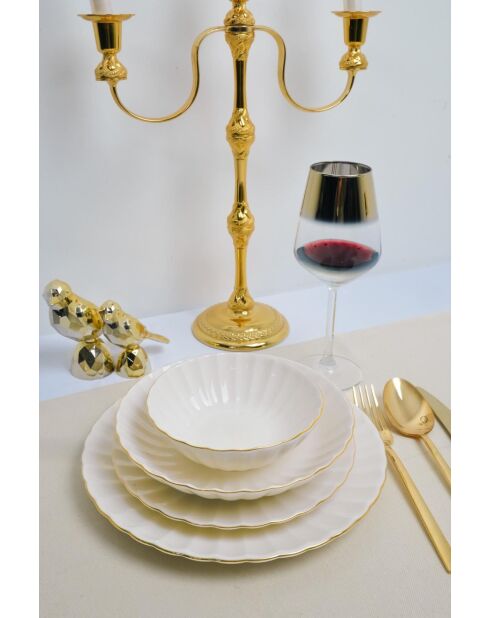 Service de table blanc/or - 24 pièces