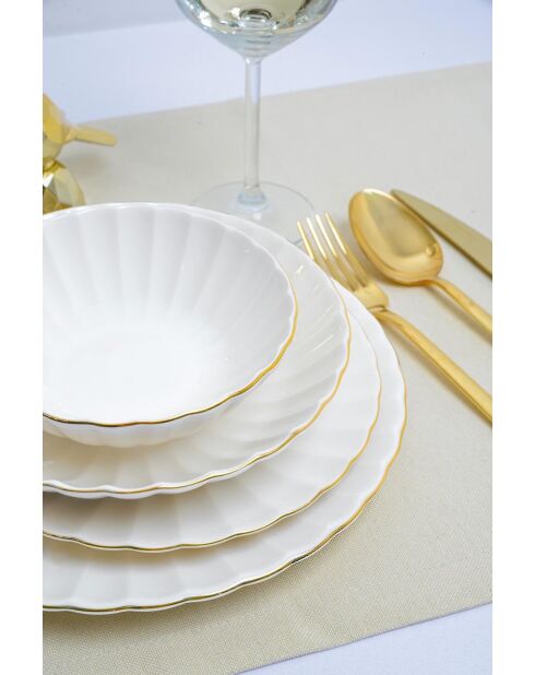 Service de table blanc/or - 24 pièces