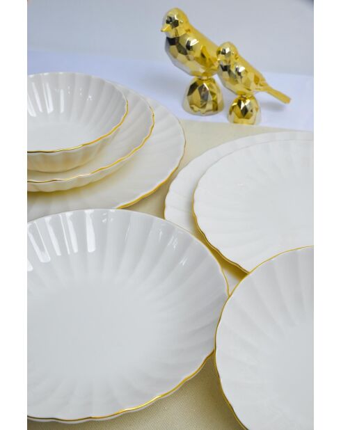 Service de table blanc/or - 24 pièces