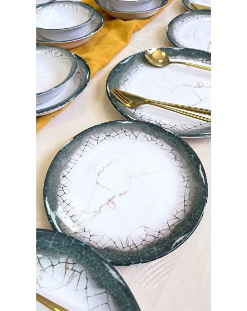 Service de table blanc/anthracite - 24 pièces