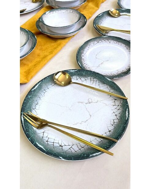 Service de table blanc/anthracite - 24 pièces