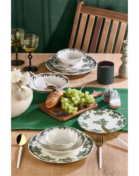 servizio da tavola kaki/menta - 24 pezzi