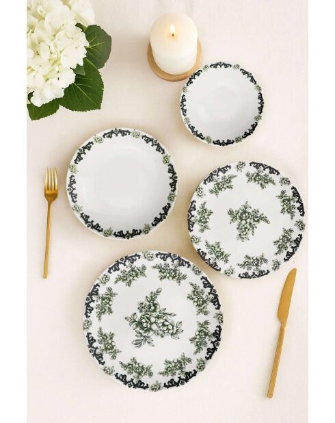 servizio da tavola kaki/menta - 24 pezzi