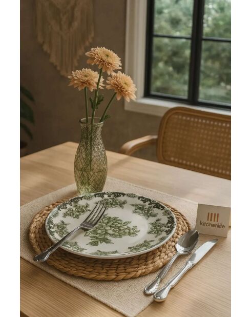 servizio da tavola kaki/menta - 24 pezzi