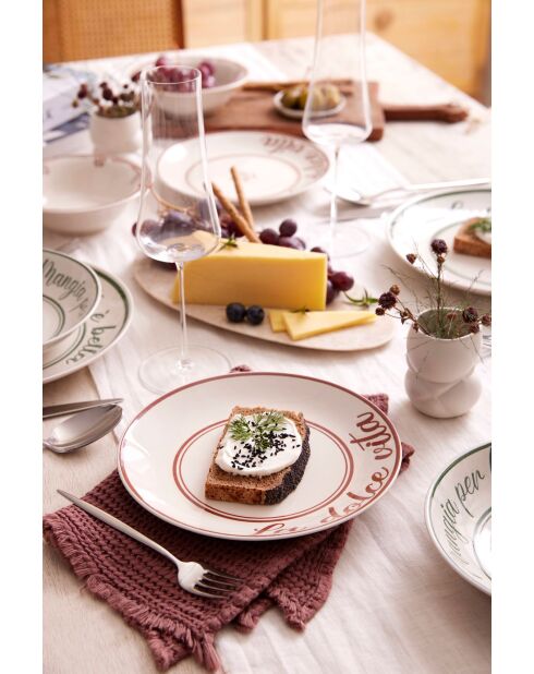 Servizio da tavola rosso/verde - 24 pezzi