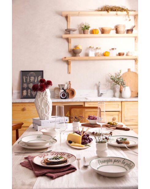 Servizio da tavola rosso/verde - 24 pezzi