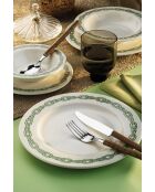 Service de table blanc/vert - 24 pièces