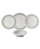 Service de table blanc/vert - 24 pièces