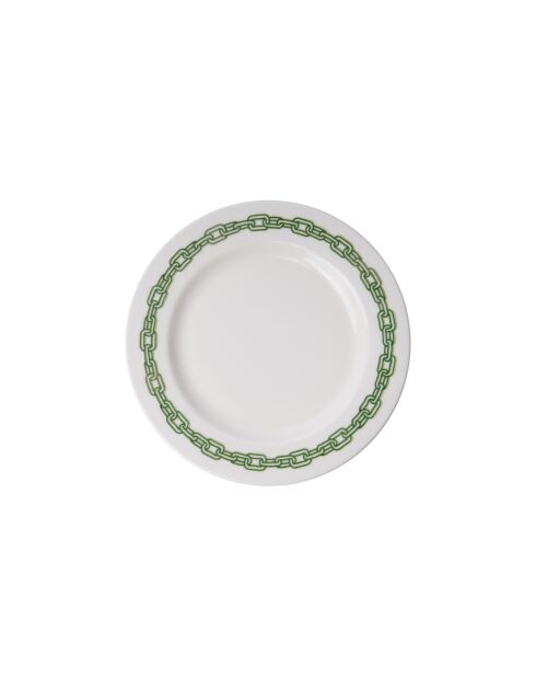 Service de table blanc/vert - 24 pièces