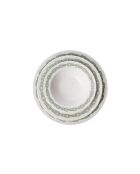 Service de table blanc/vert - 24 pièces