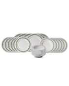 Service de table blanc/vert - 24 pièces