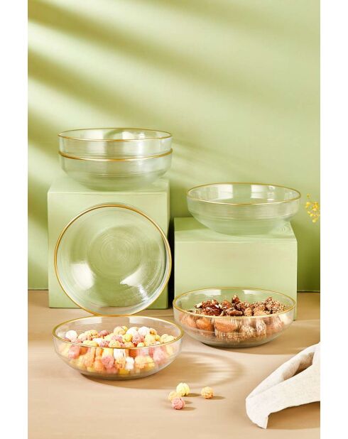 6 Bols transparents - D.15 cm