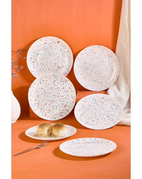 6 piatti da dessert bianchi - D.21 cm