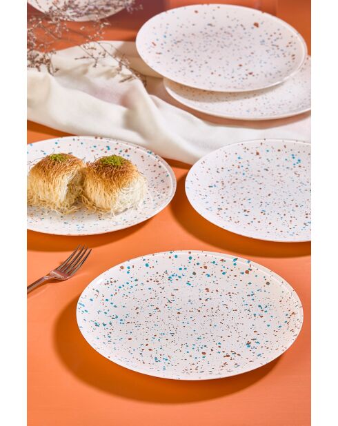 6 piatti da dessert bianchi - D.21 cm