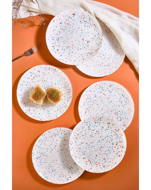 6 piatti da dessert bianchi - D.21 cm